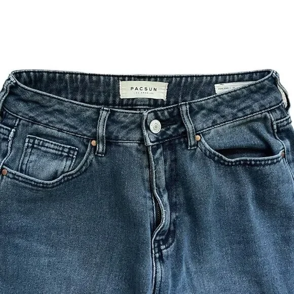 Womens Pacsun Blueberry Wash Raw Hem Festival Ankle Fit Jeans - Sz 24 - Picture 3 of 4